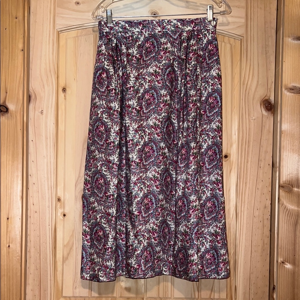 Vintage Portraits By Northern Isles Petites Floral Paisley Skirt size 12 EUC